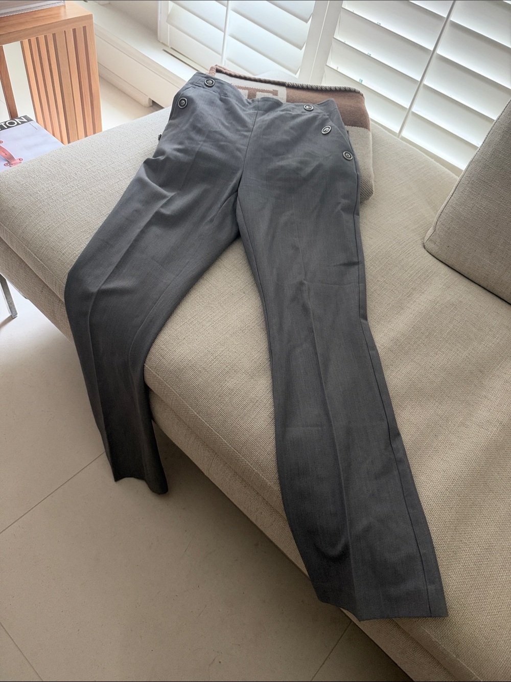 BNWOT Suzy Shier Women's Gray Tailored Sailor Pants